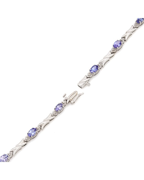 Tanzanite and Diamond Inline Bracelet